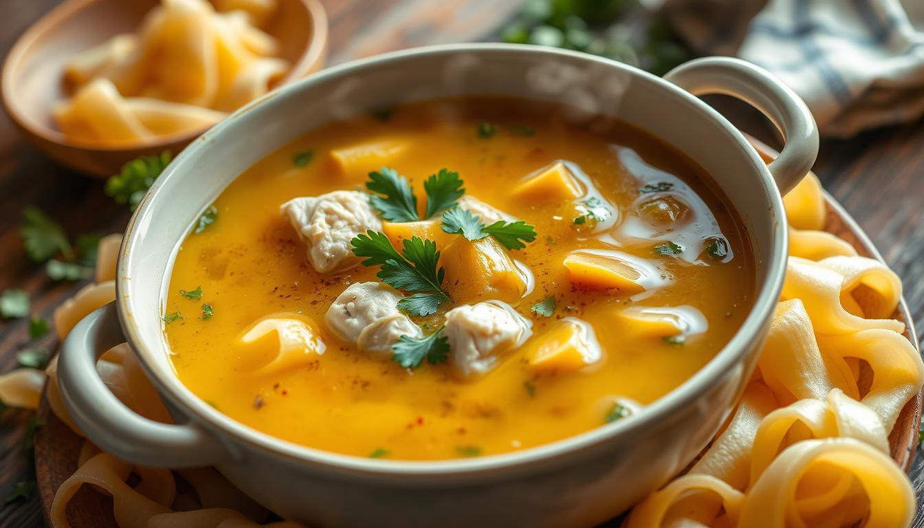 Rosół – Polnische Hühnersuppe mit Nudeln.