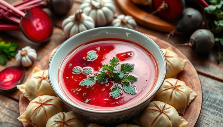 Barszcz czerwony – Rote-Bete-Suppe, meist klar serviert, oft mit ...